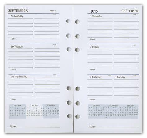 2018 daily planner organizer refills